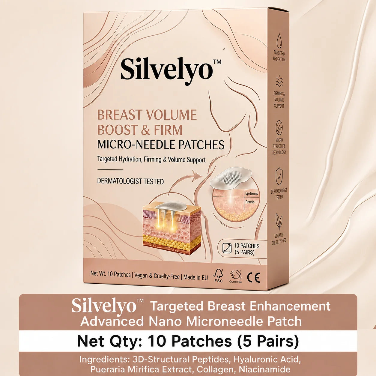 🔥Limited-time 60% sale--Silvelyo™ Targeted Breast Enhancement Advanced Nano-Microneedle Patches