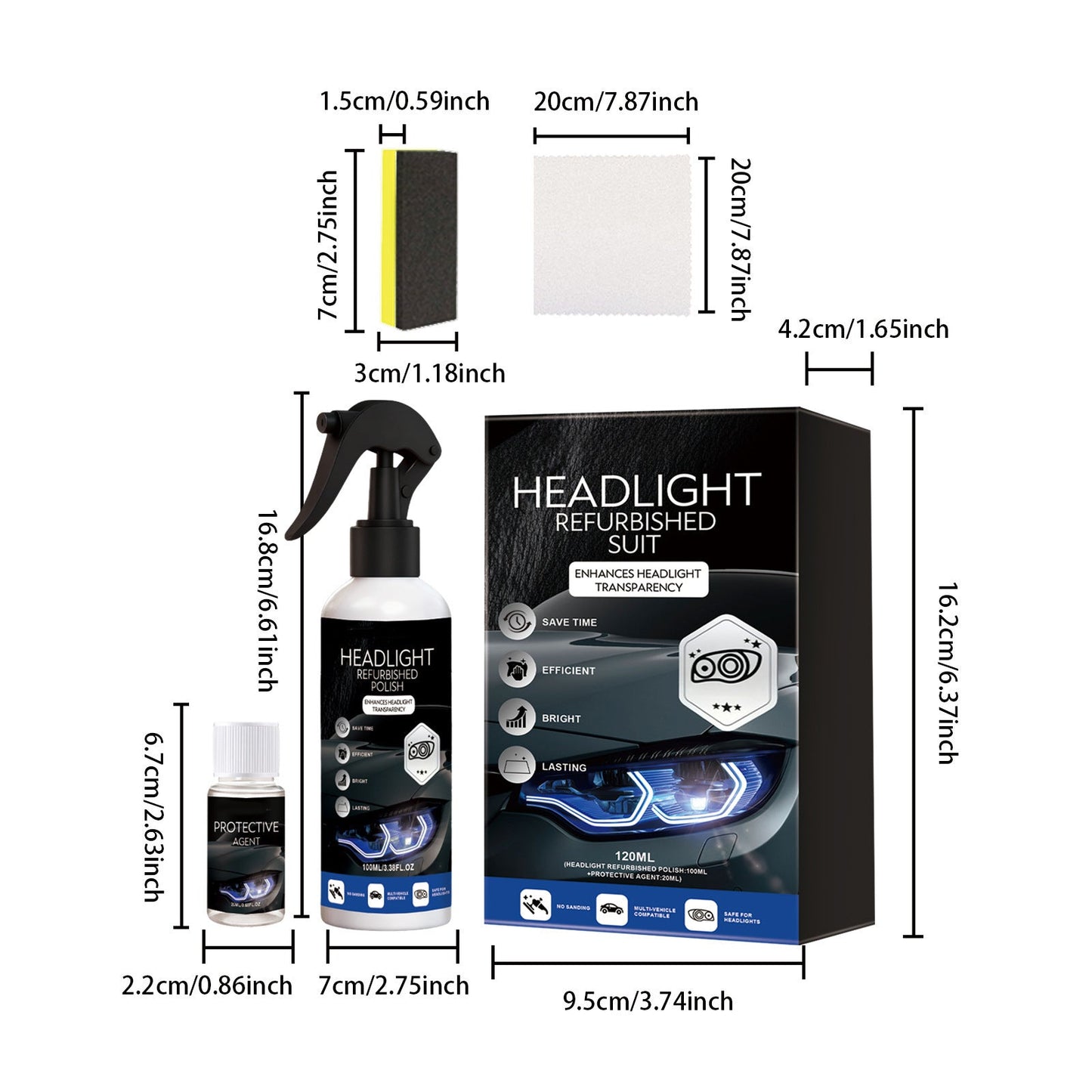 🚘Automotive Headlamp Restoration Fluid Kit