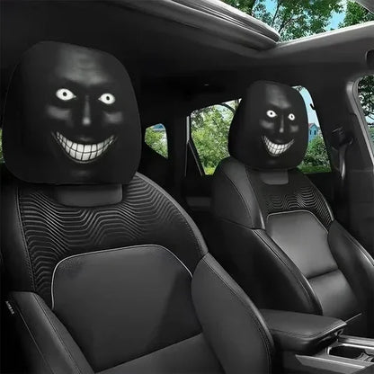 Funny Cartoon Car Headrest Covers – 2PCS Universal Fit