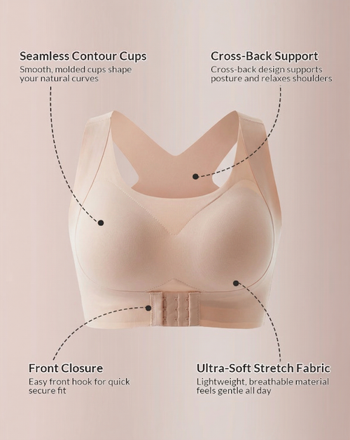 🔥 LAST DAY! 50% OFF Front Closure Cross-Back Wireless Posture Bra