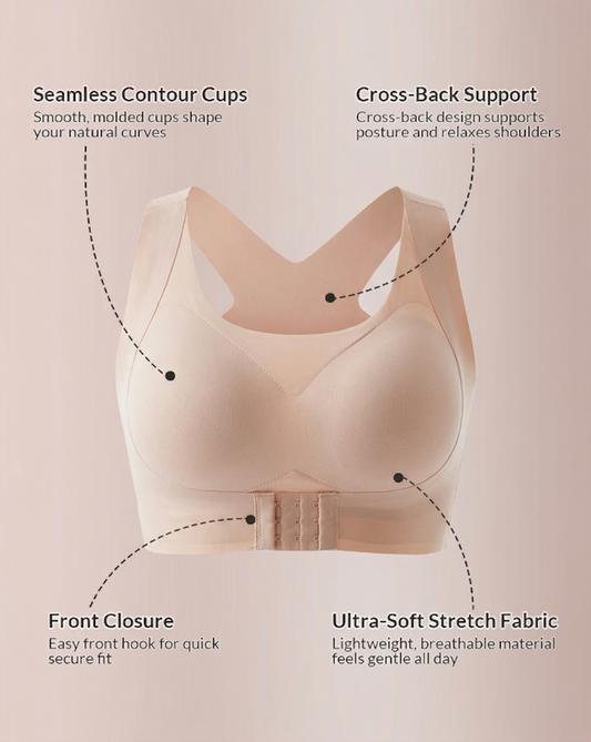 🔥 LAST DAY! 50% OFF Front Closure Cross-Back Wireless Posture Bra