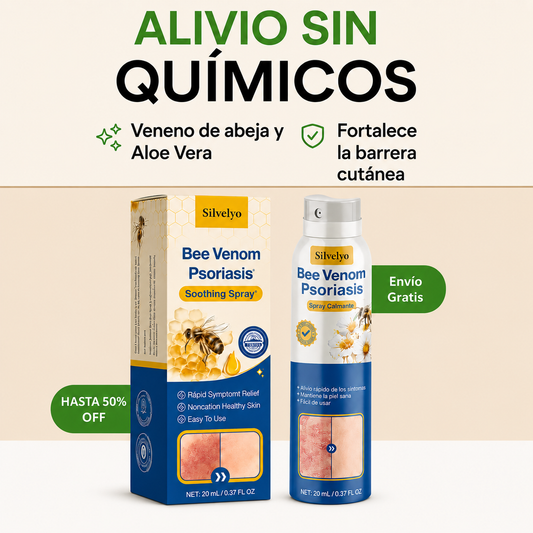 Silvelyo™ Bee Venom Spray 2x1: Alivio inmediato para piel sensible con Psoriasis.