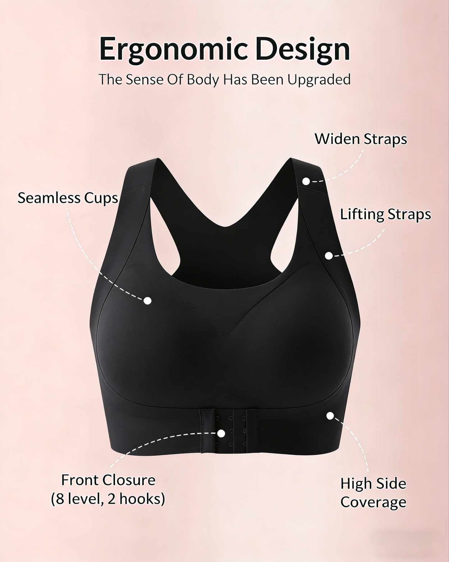 🔥 LAST DAY! 50% OFF Front Closure Cross-Back Wireless Posture Bra