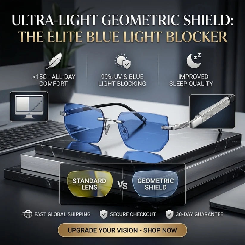 🔥 Intelligent Auto-Focus Zoom Glasses👓 - Blue Light Blocking & Anti-Eye Strain Rimless Eyewear