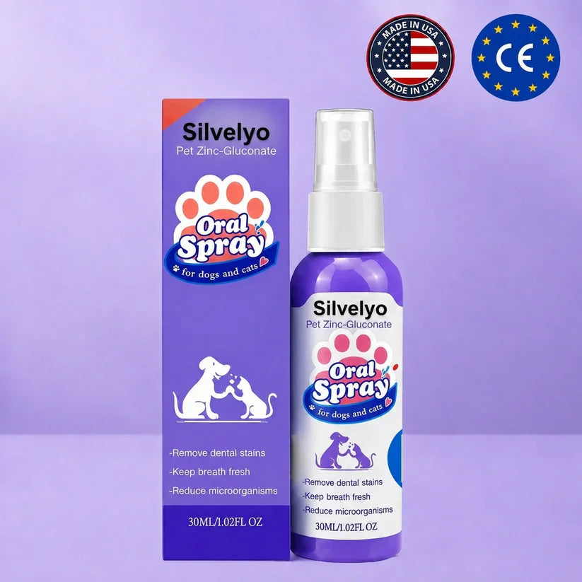 Silvelyo™ Advanced Pet Oral Spray | Fresher Breath, Plaque Biofilm & Gum Care — No Brushing