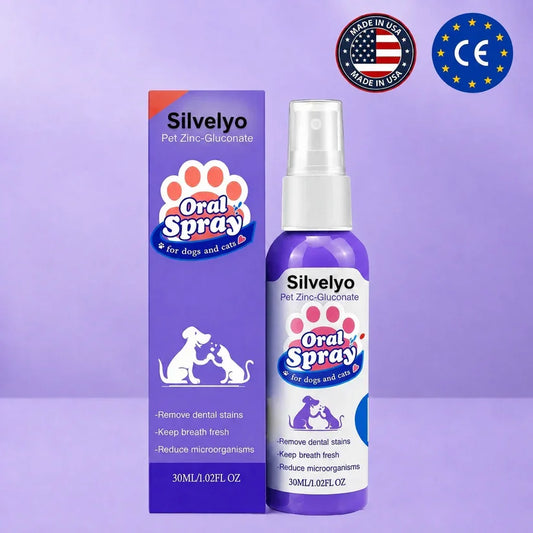 Silvelyo™ Advanced Pet Oral Spray | Fresher Breath, Plaque Biofilm & Gum Care — No Brushing