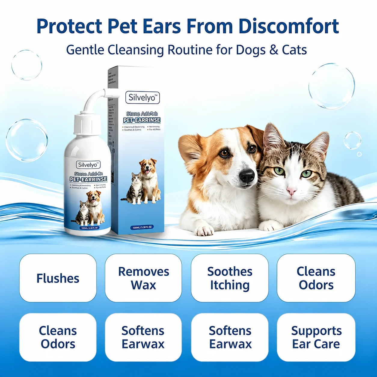 Silvelyo™ Pet Ear Wash | Odor-Free Cleaning for Dogs & Cats🐾