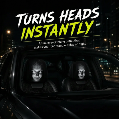 Funny Cartoon Car Headrest Covers – 2PCS Universal Fit