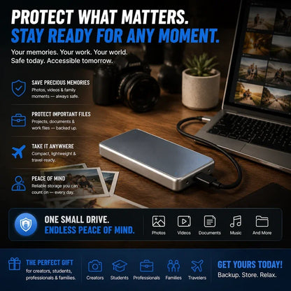 🔥 LAST DAY 50% OFF-Portable External SSD – Protect Your Photos, Videos & Important Files