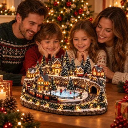 🚞🎄Last day to save 49% –✨ Animated Holiday Train & Ice Rink Scene