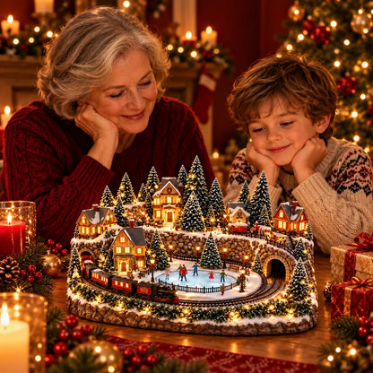 🚞🎄Last day to save 49% –✨ Animated Holiday Train & Ice Rink Scene