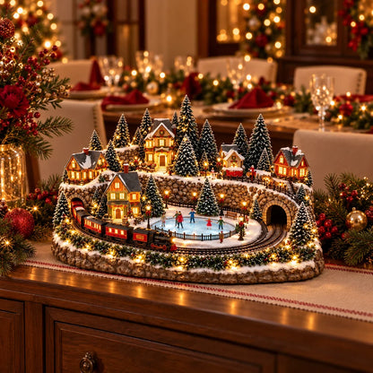 🚞🎄Last day to save 49% –✨ Animated Holiday Train & Ice Rink Scene